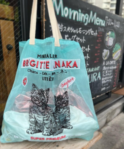 CATS BAG IN ORGANZA WITH EMBROIDERIES