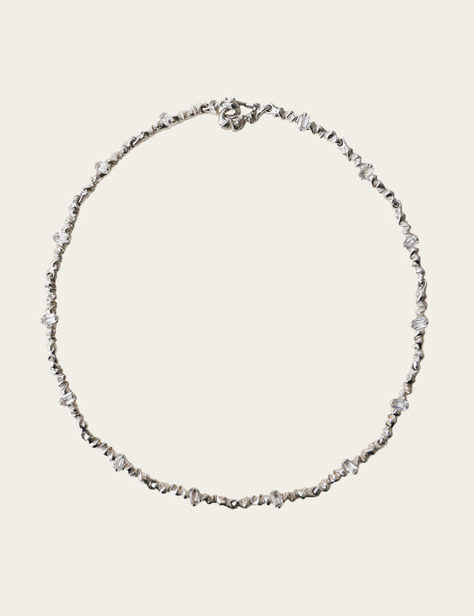 Isabella White Topaz Tennis Necklace