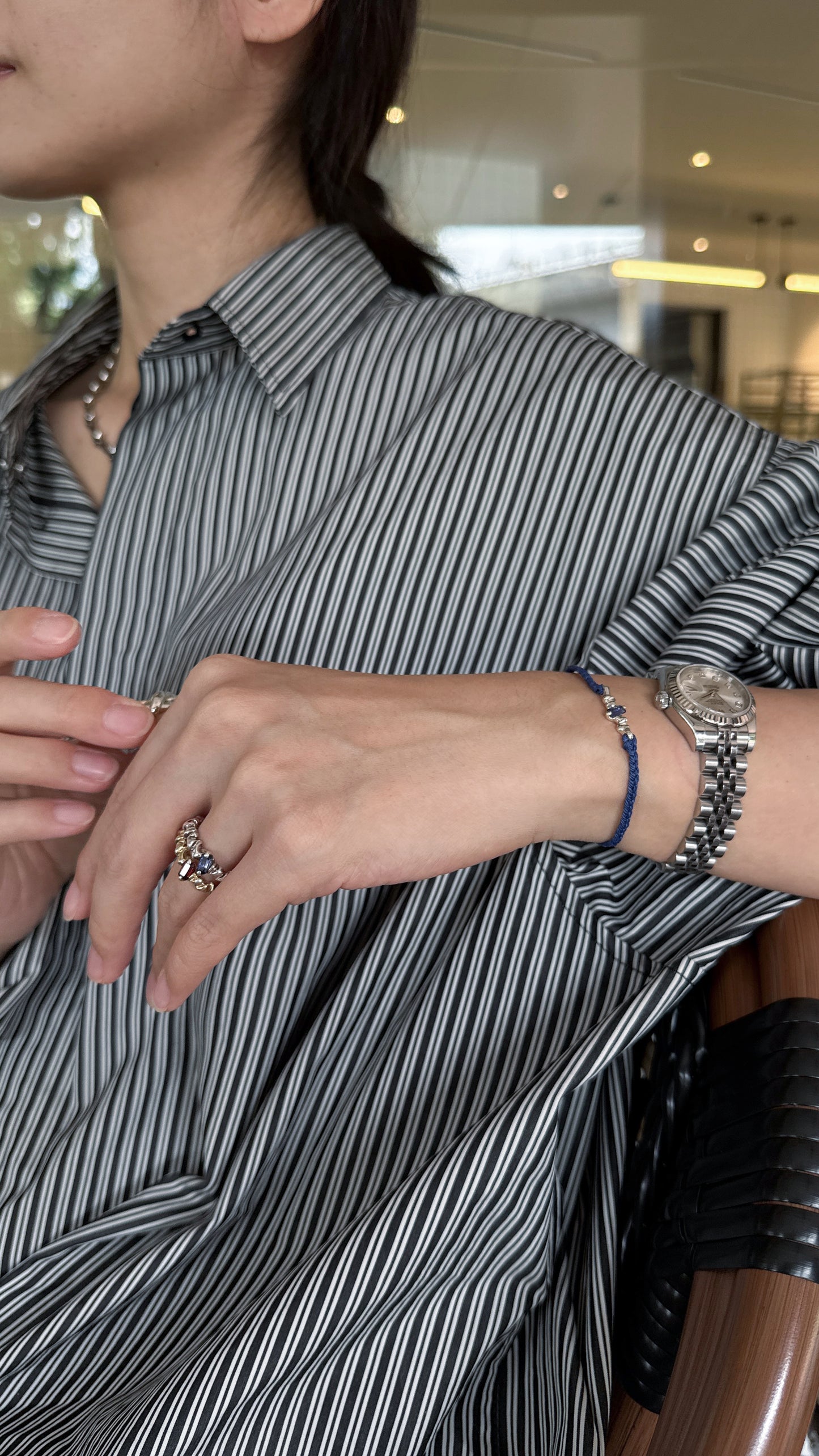 Crinkle lolite Cord Bracelet