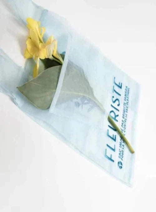 BLUE FLORIST ORGANZA BAG