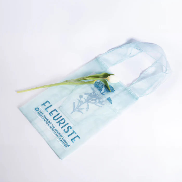 BLUE FLORIST ORGANZA BAG