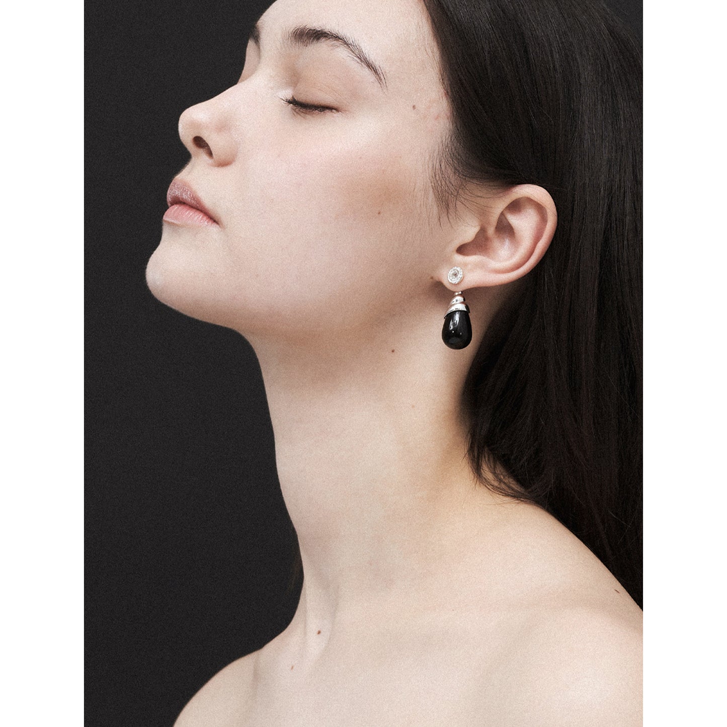 Spiral Tide Onyx Convertible Earrings - Short