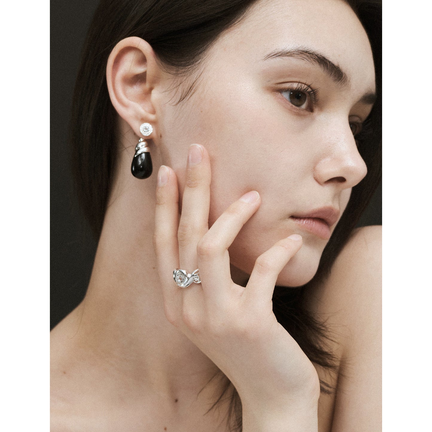 Spiral Tide Onyx Convertible Earrings - Short