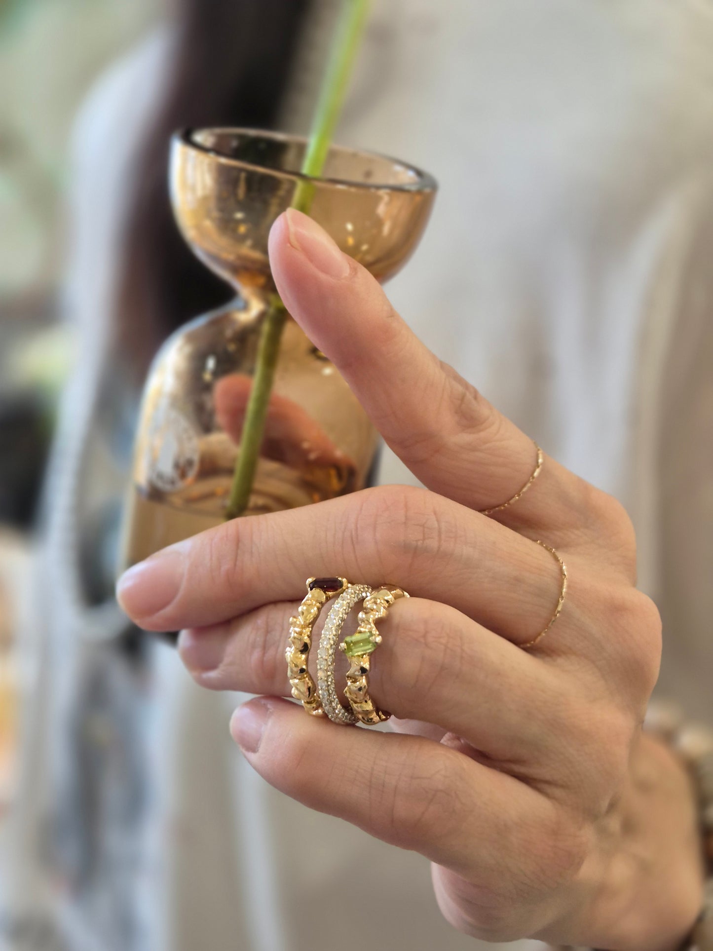 Crinkle Ring [ Garnet ]