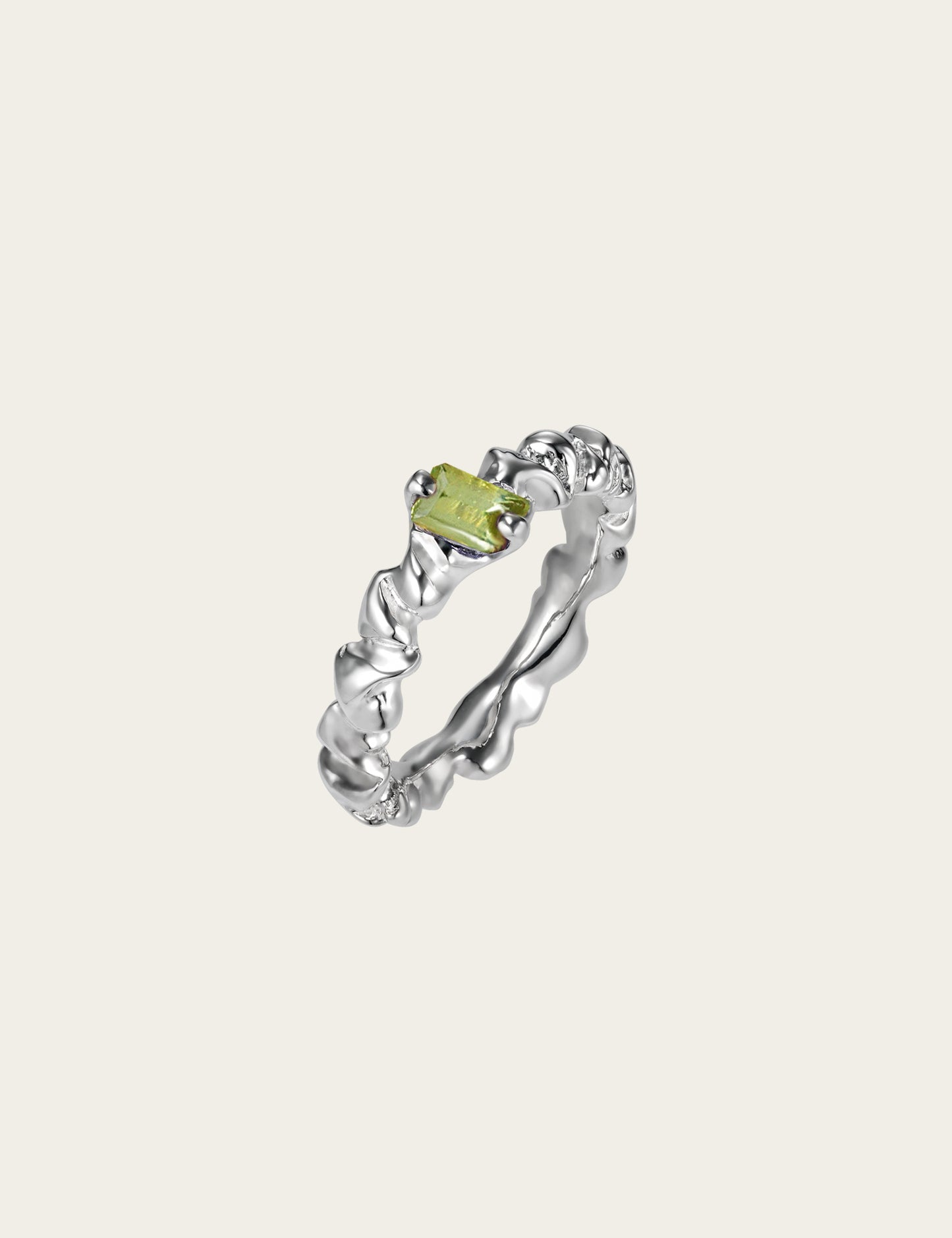 Crinkle Ring [ Garnet ,Peridot ,Iolite ]
