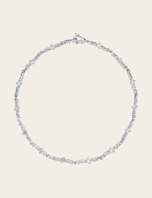 Isabella White Topaz Tennis Necklace