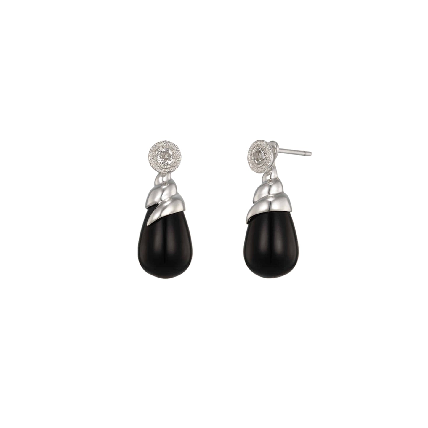 Spiral Tide Onyx Convertible Earrings - Short