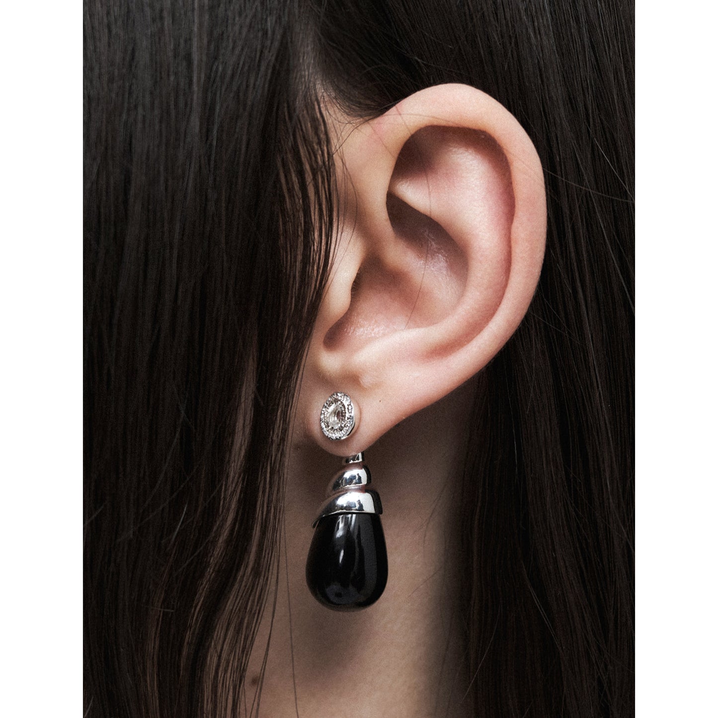 Spiral Tide Onyx Convertible Earrings - Short