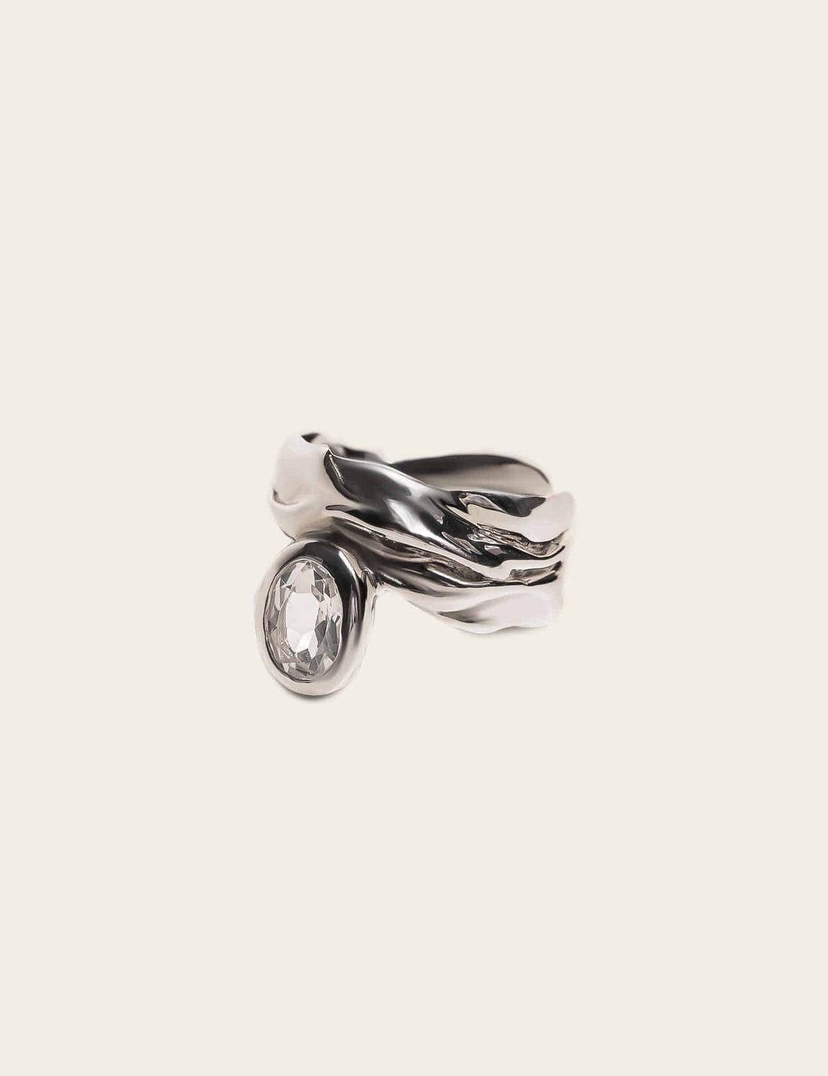 Folding White Quartz Ring