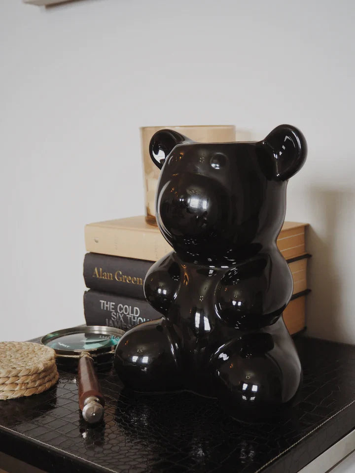 Nostalgia Bear Vase - Black