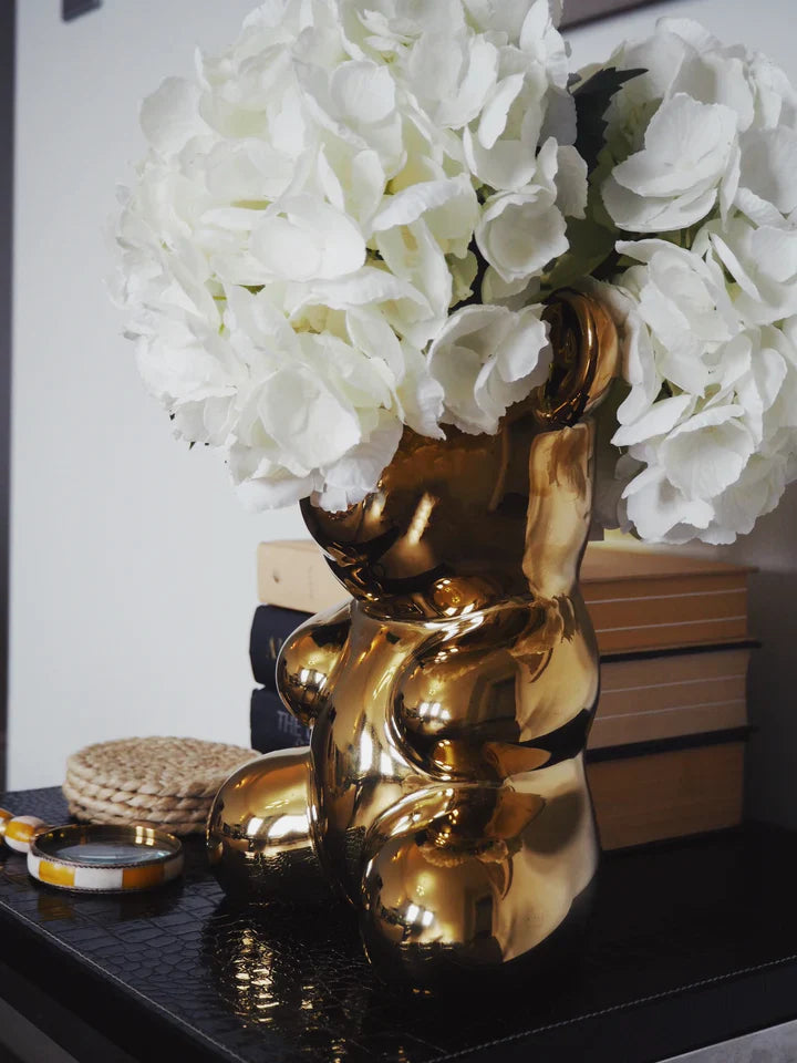 Nostalgia Bear Vase - Golden