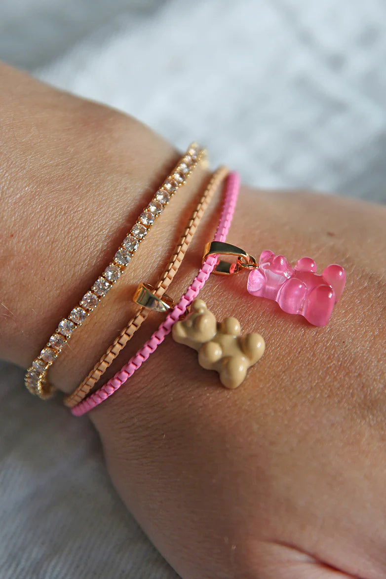 Nostalgia Bear - Classic Connector - Gold - Bubblegum Pink