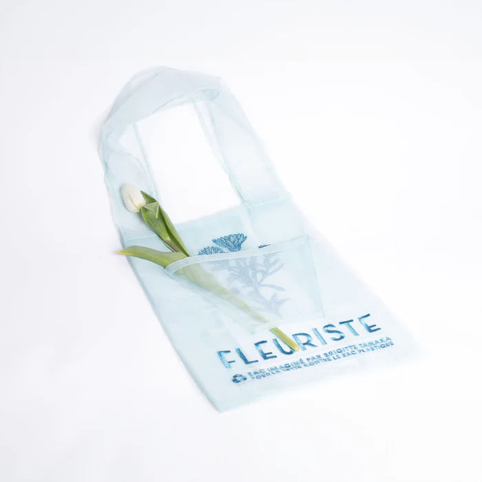 BLUE FLORIST ORGANZA BAG