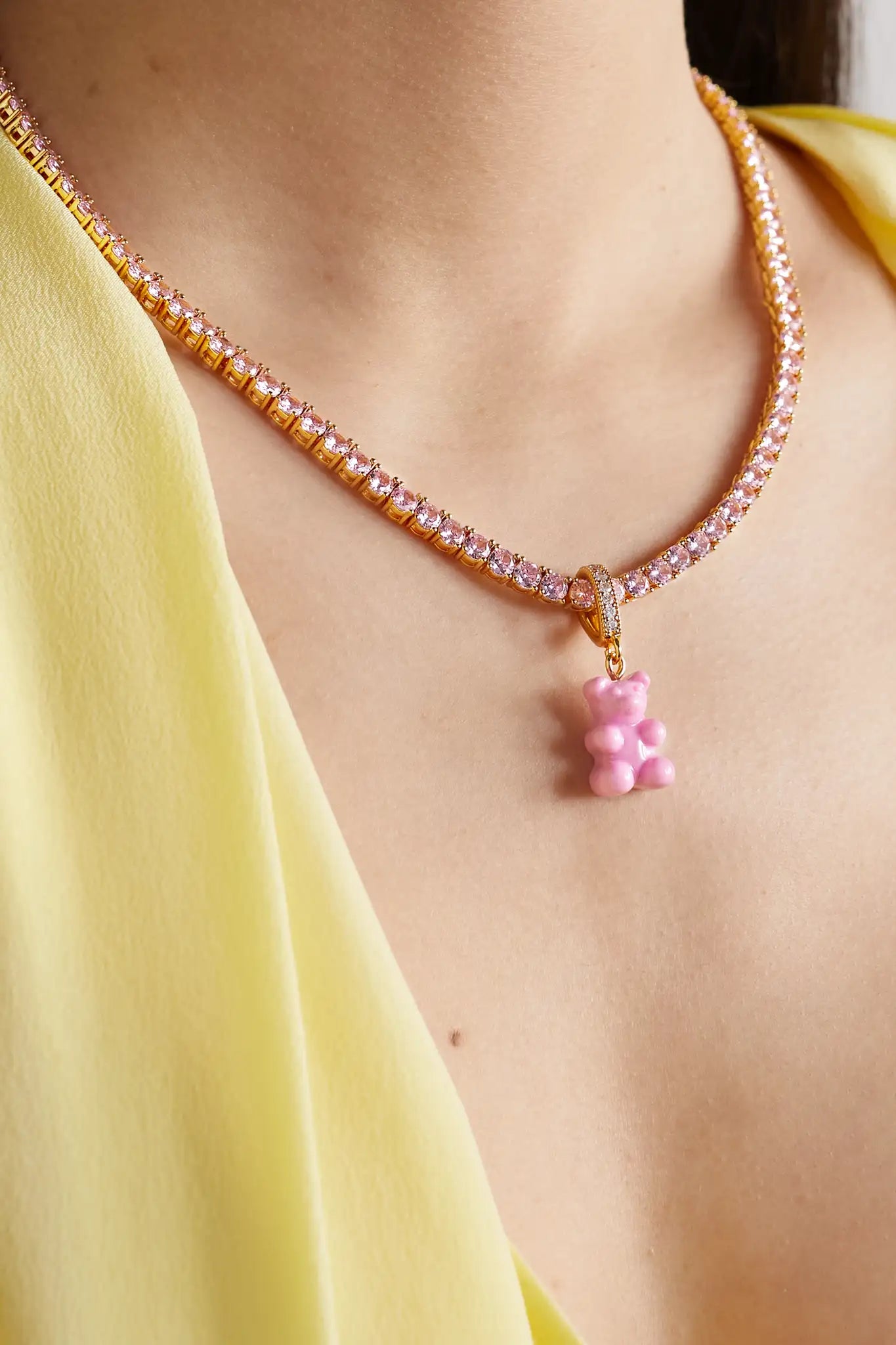 Nostalgia Bear - Classic Connector - Gold - Bubblegum Pink